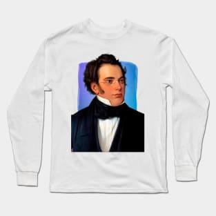 Austrian Composer Franz Schubert illustration Long Sleeve T-Shirt